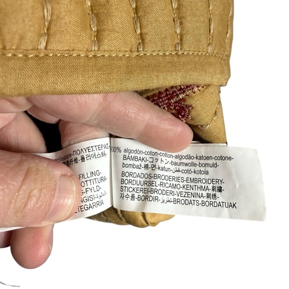 Zara Blogger Favorite Women’s Oversized Quilted Embroidered Wrap Vest Brown L - Picture 15 of 15